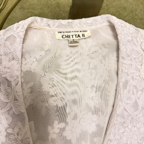 CHETTA B Blouse Sherrie Bloom Peter Noviello Lace Blouse Vintage White 6 - Picture 8 of 9